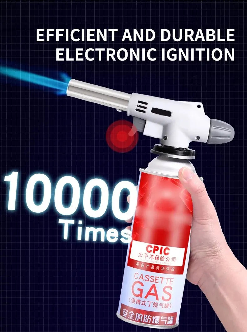 Gas Burner Flame Gas Torch Flame Gun Blow for BBQ Camping Cooking
