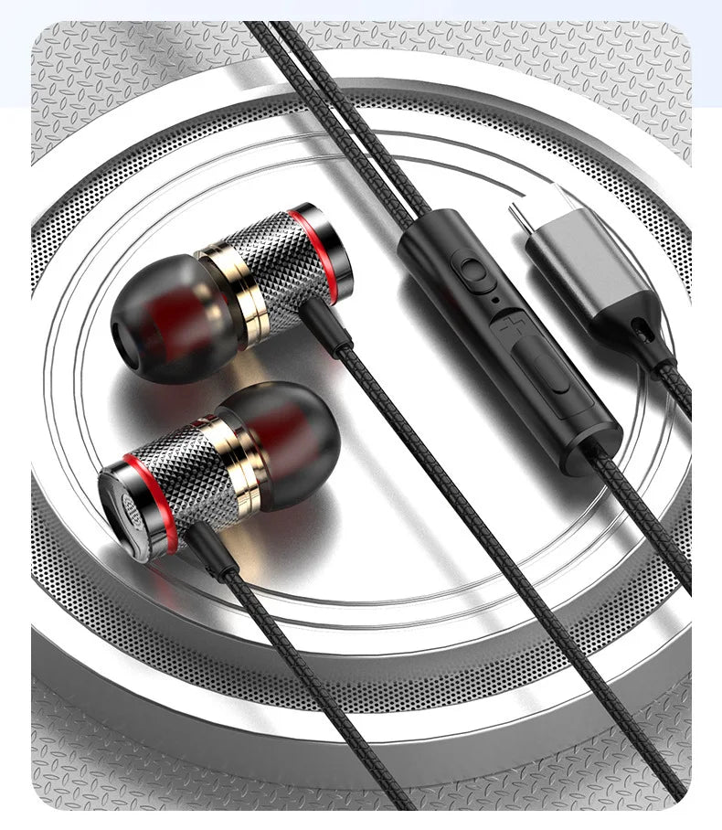 Headphone Stereo Wired Headset With Mic Earbuds For Samsung Android