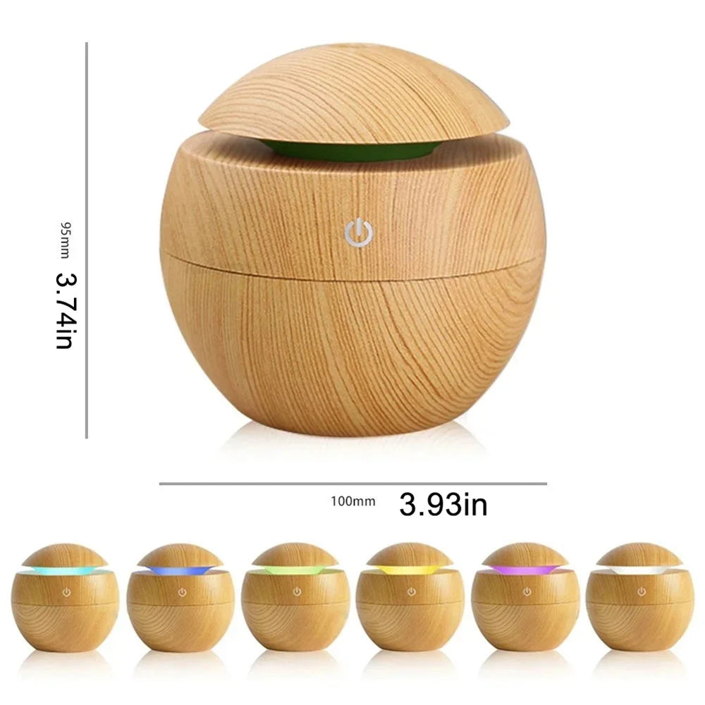 Electric Humidifier Air Aroma Diffuser Wood Ultrasonic