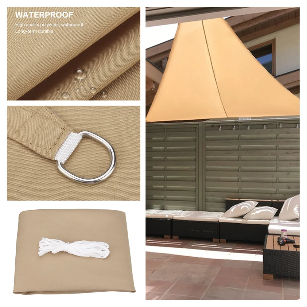 5x5x5/2x2x2M Waterproof Sun Shelter Triangle