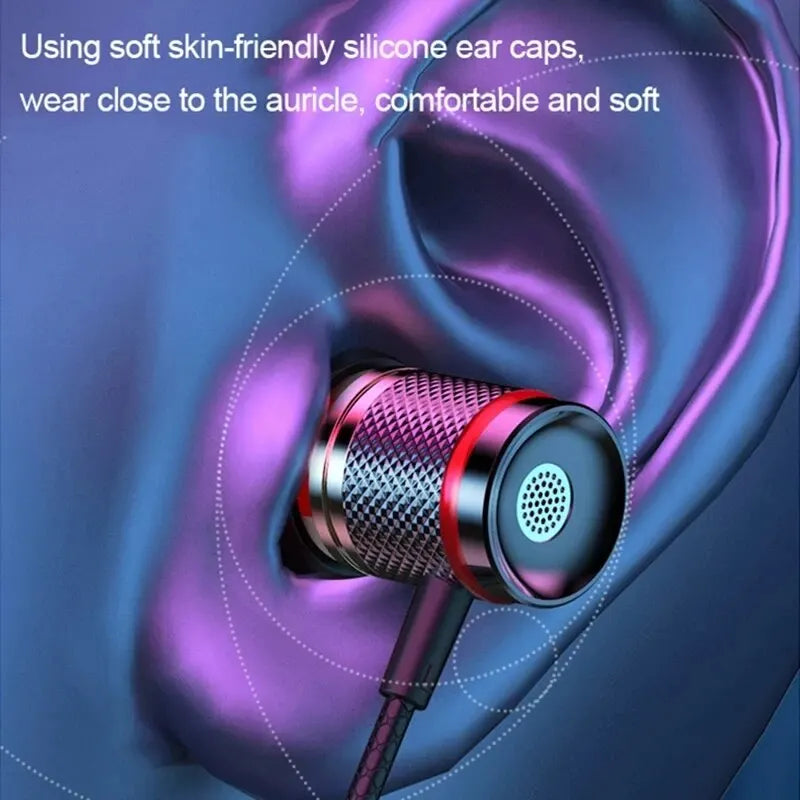 Headphone Stereo Wired Headset With Mic Earbuds For Samsung Android
