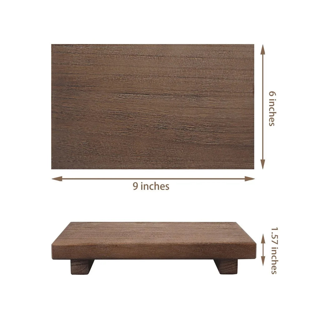 Wood Tray Pedestal Stand Farmhouse Bathroom
