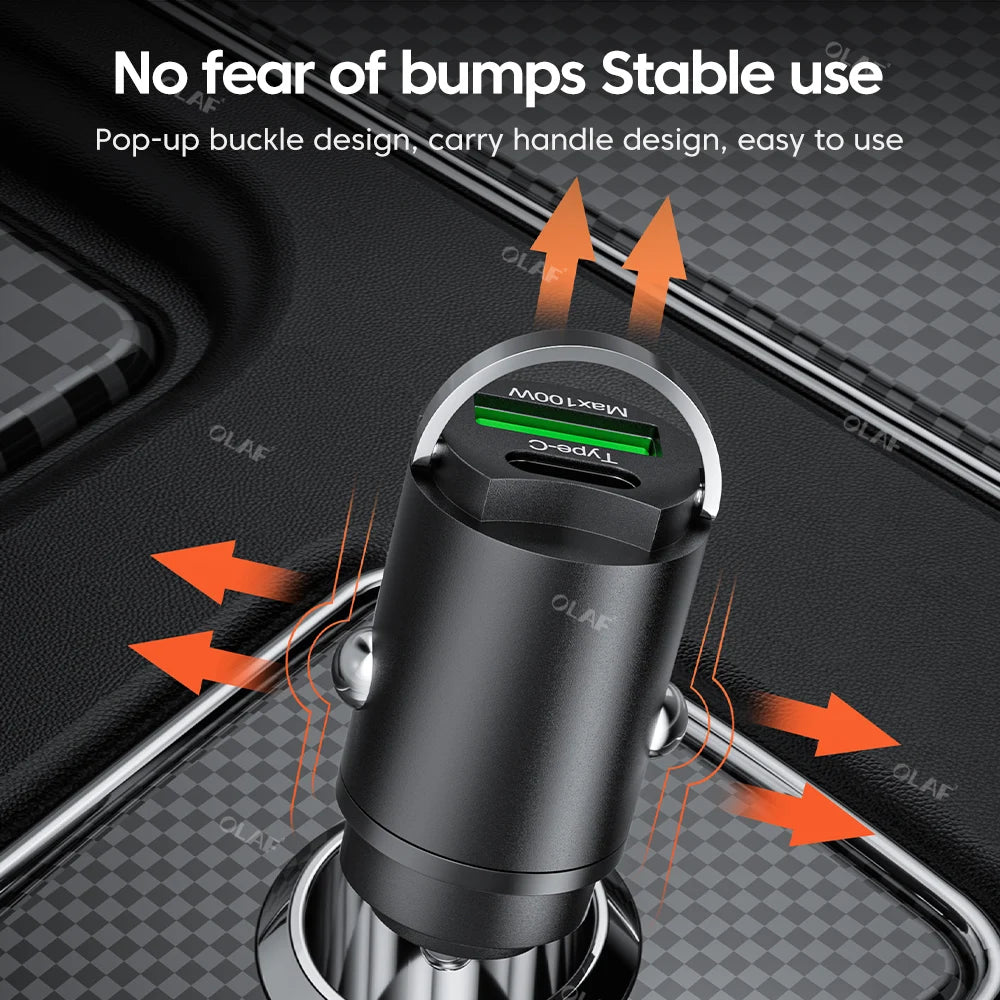 Pull Ring Fast Charging Car Charger USB