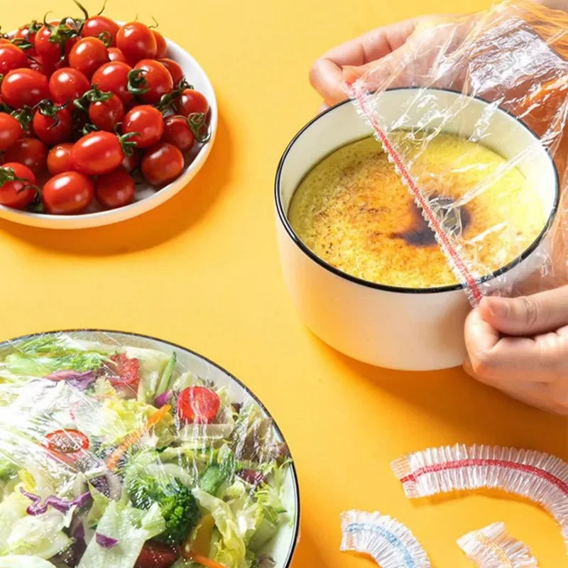 Plastic Disposable Food Cover Storage Bags Kitchen Colorful