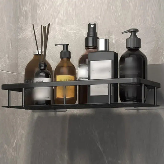 Bathroom Square Basket Suction Wall Space Aluminum Shower Room