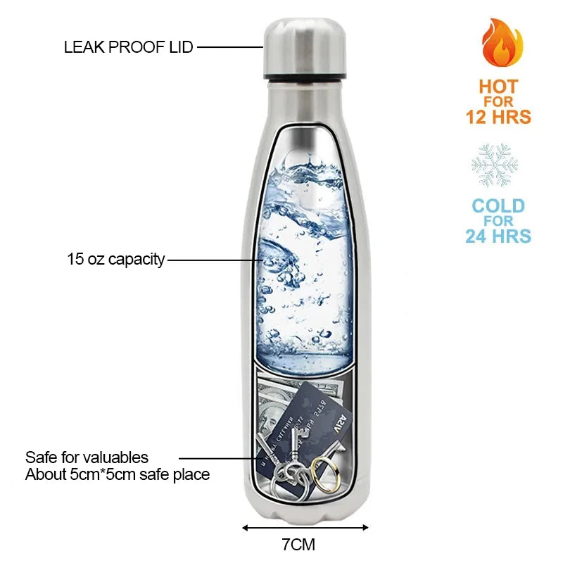 Secret Hidden Safe Steel Water Bottle