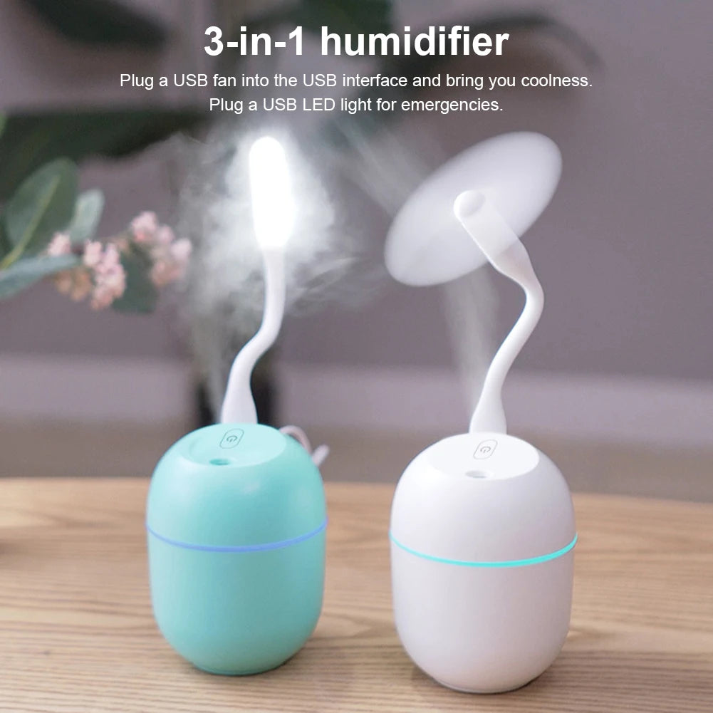 Portable USB Ultrasonic Air  Oil Diffuser Car Purifier Aroma Anion Mist Maker with LED Lamp