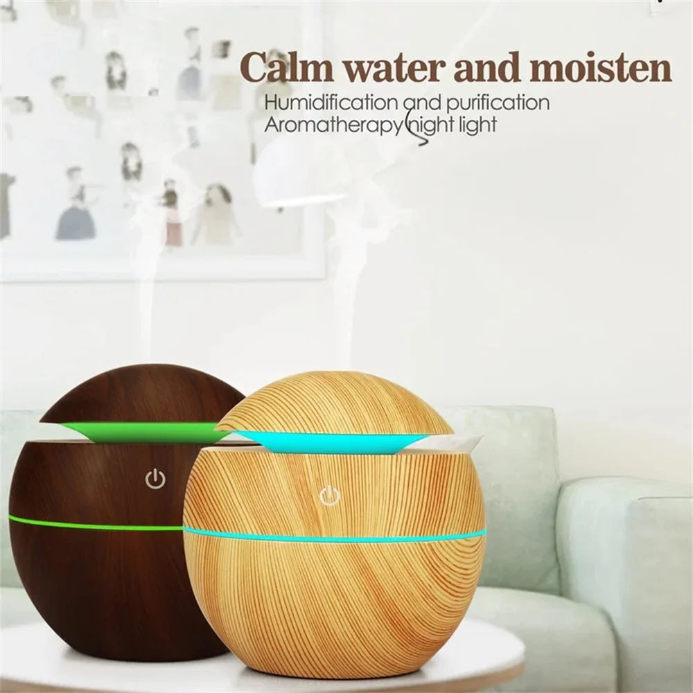 Electric Humidifier Air Aroma Diffuser Wood Ultrasonic