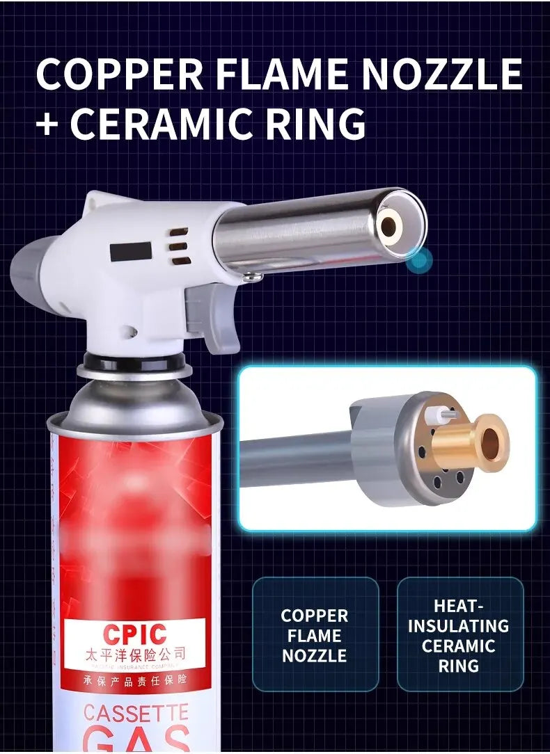 Gas Burner Flame Gas Torch Flame Gun Blow for BBQ Camping Cooking