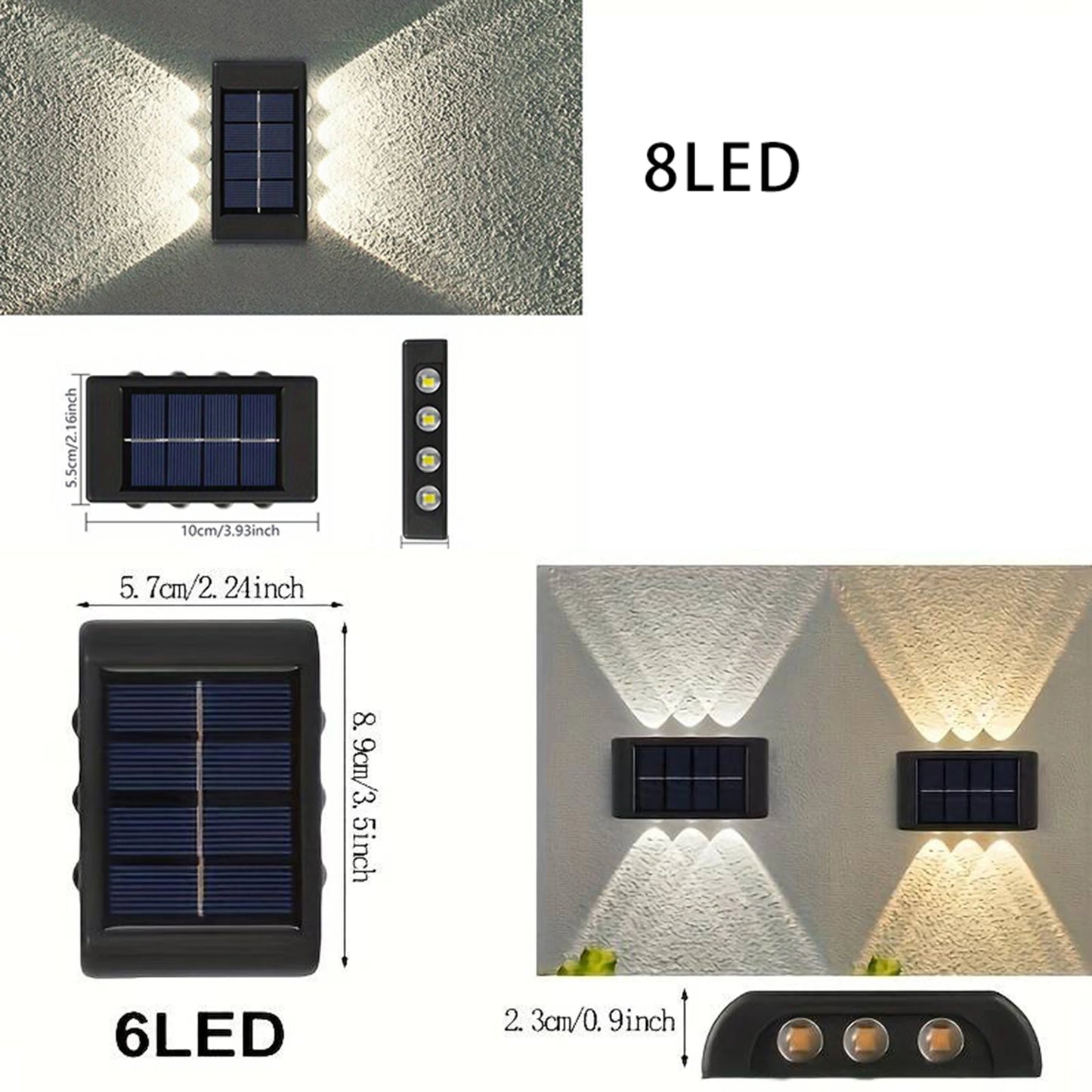 1/2pcs Solar Home Wall Lamp New Style up and down Lighting Atmosphere Wall L