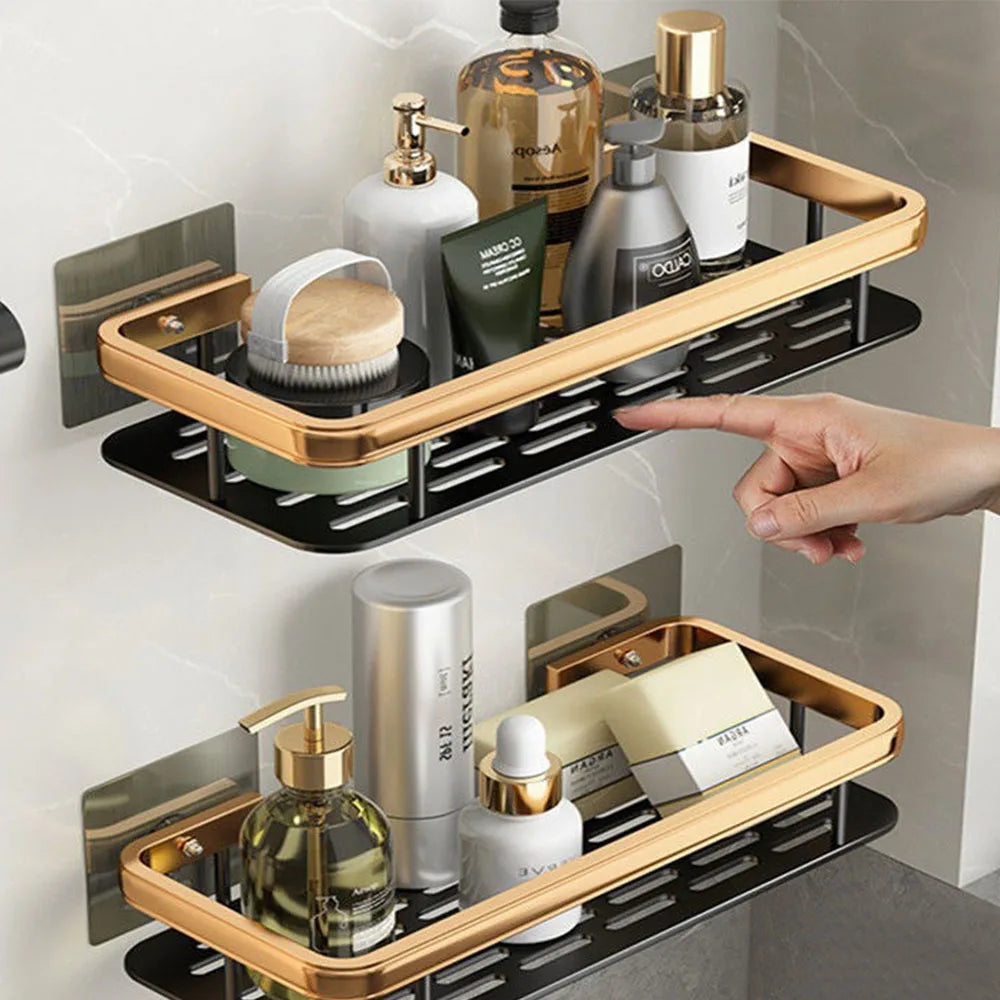 Non perforated Bathroom Shelf Floating Shelf for Wal Bathroom Corner Shelf wall