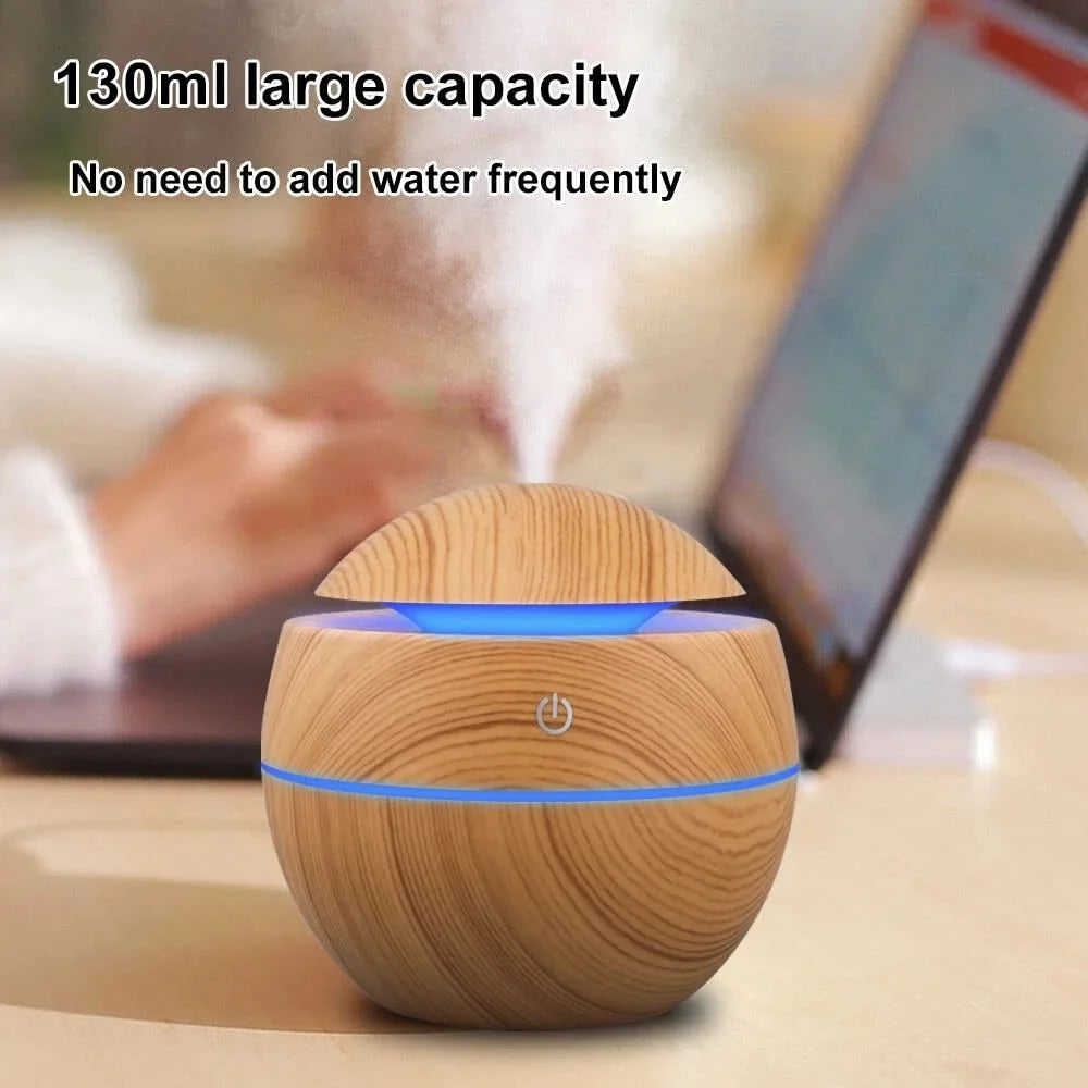 Electric Humidifier Air Aroma Diffuser Wood Ultrasonic