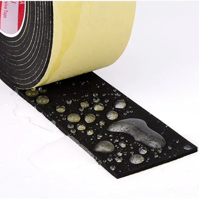 Black Rubber Sponge Door Window Seal Strip Waterproof Soundproof Self Adhesive Anti-collision Pad EVA Foam Single Sided Tape