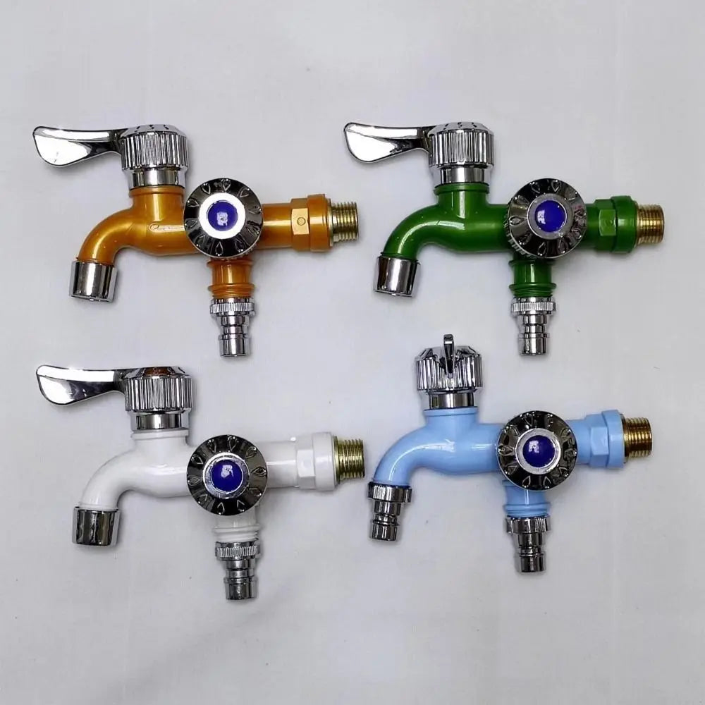 Universal Interface Washing Machine Faucet Multi-function POM Bronze Double Nozzle Faucet Dual Control Water Tap