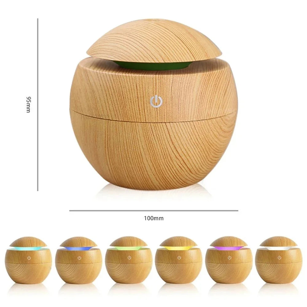Electric Humidifier Air Aroma Diffuser Wood Ultrasonic
