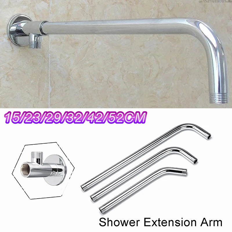 15-52cm Shower Head Extension Arm Wall Mounted Stainless Steel