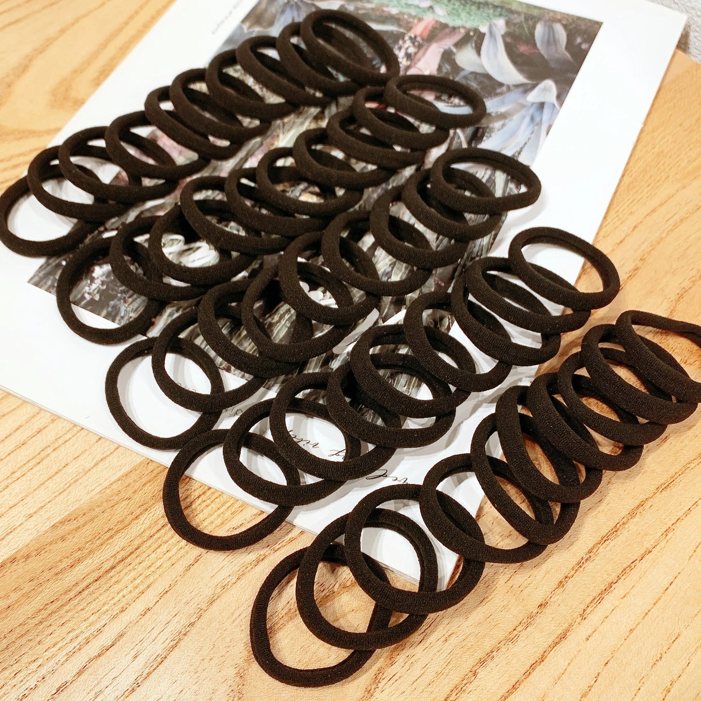 50/100pcs Black Hair Bands for Women Girls Hairband High Elastic Rubber