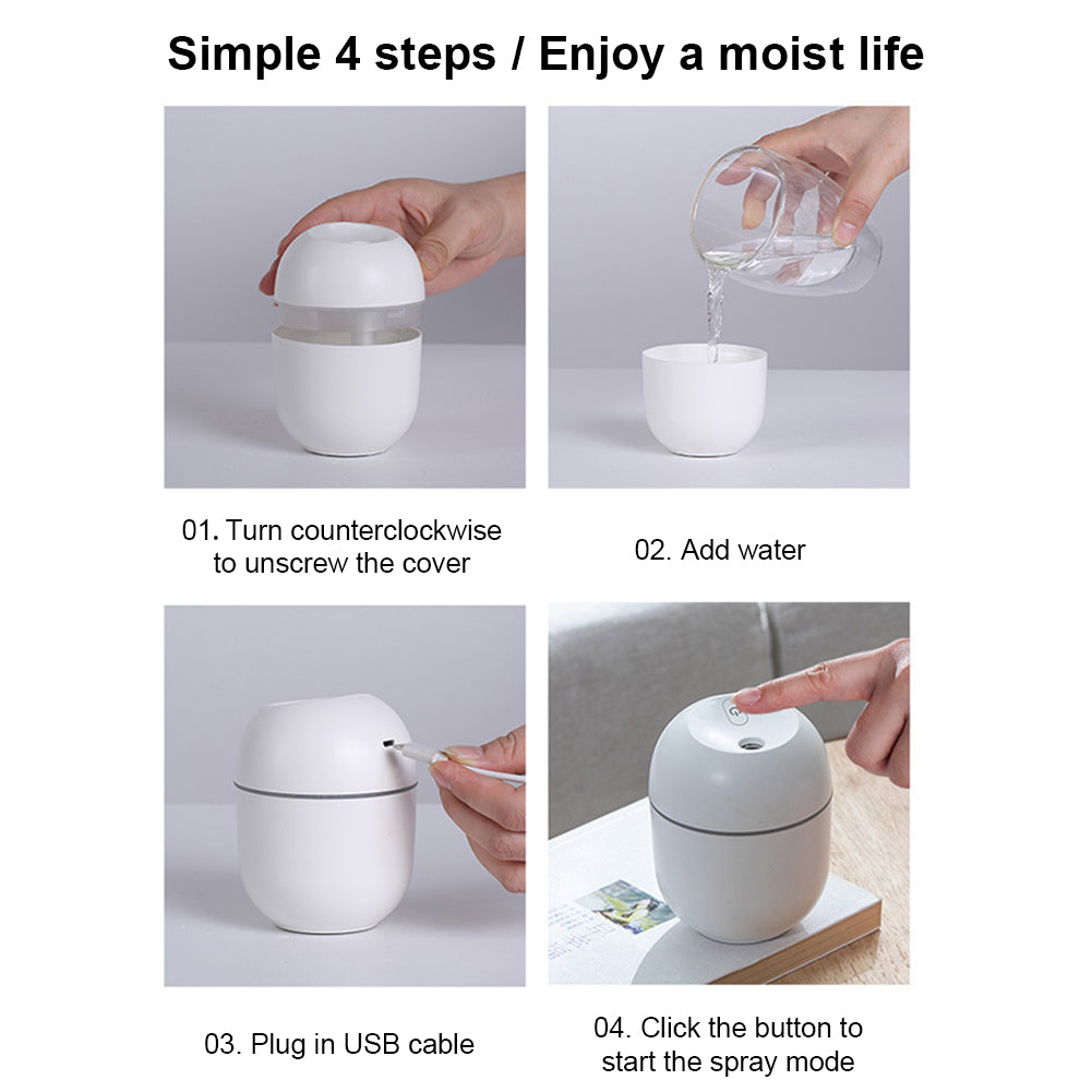 Portable USB Ultrasonic Air  Oil Diffuser Car Purifier Aroma Anion Mist Maker with LED Lamp