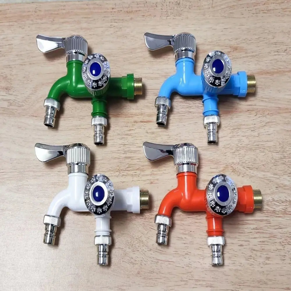 Universal Interface Washing Machine Faucet Multi-function POM Bronze Double Nozzle Faucet Dual Control Water Tap
