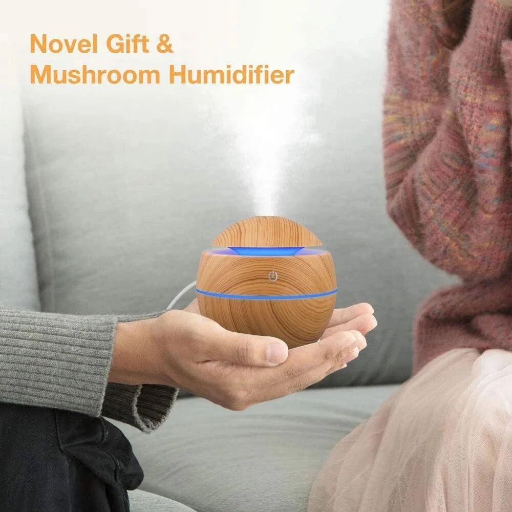 Electric Humidifier Air Aroma Diffuser Wood Ultrasonic