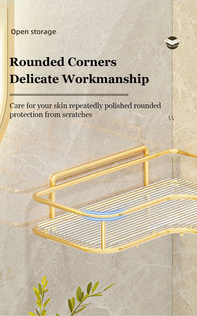 Luxury Acrylic Bathroom Shelf without Drilling Corner