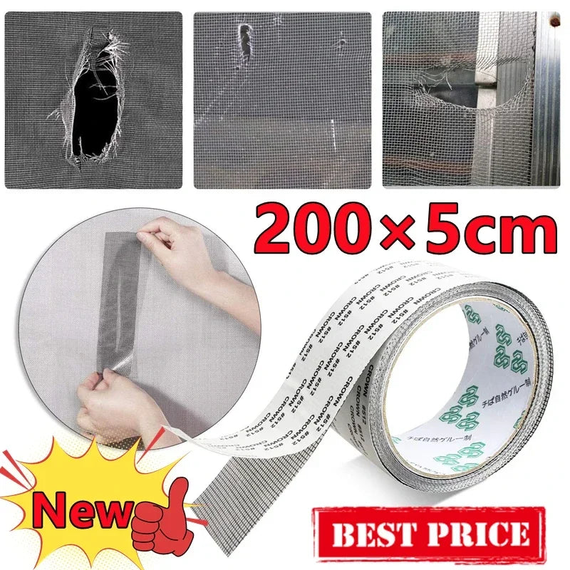5x200cm Screen Repair Tape Window Door Waterproof Mosquito Net Patch Self-adhesive Super Fix Mesh Netting Broken Holes Tool