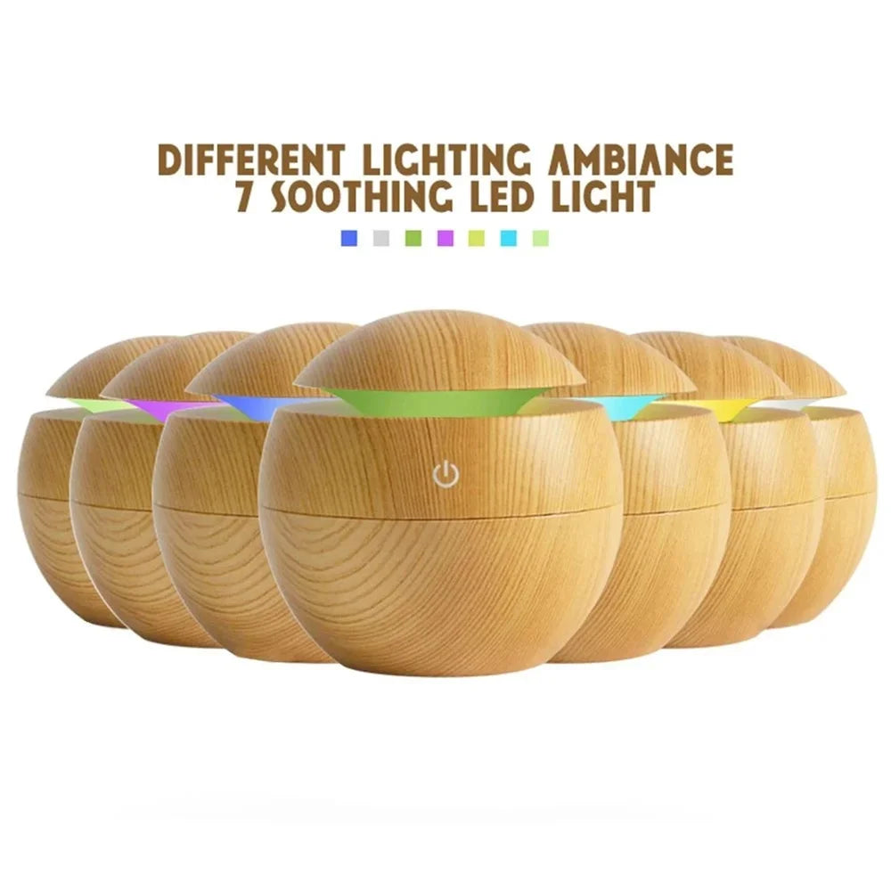 Electric Humidifier Air Aroma Diffuser Wood Ultrasonic