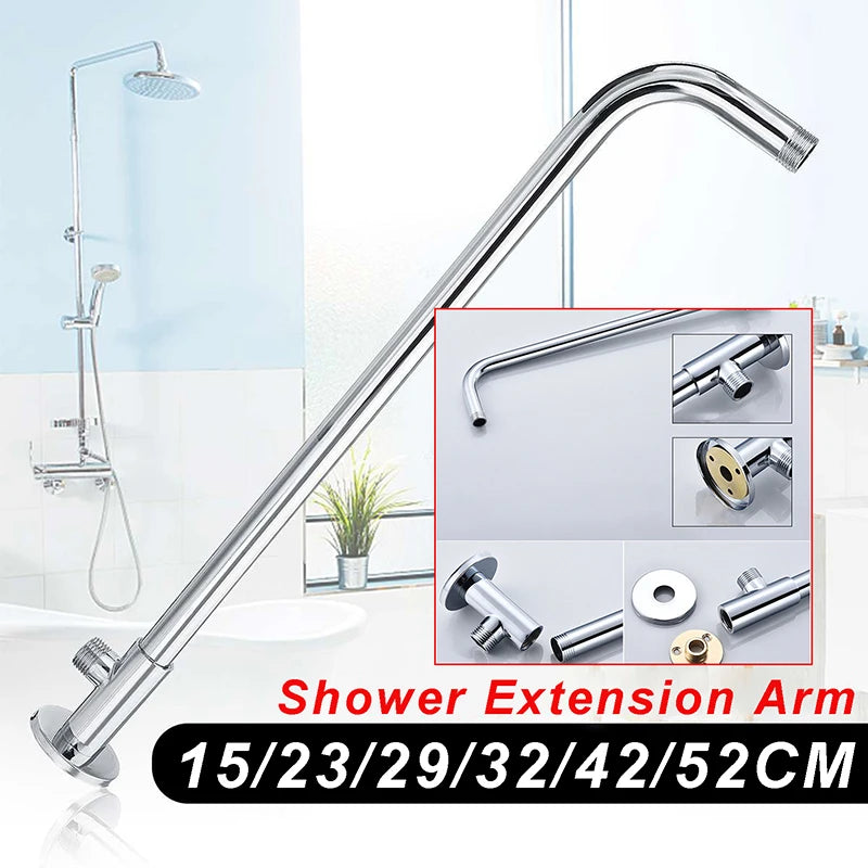 15-52cm Shower Head Extension Arm Wall Mounted Stainless Steel