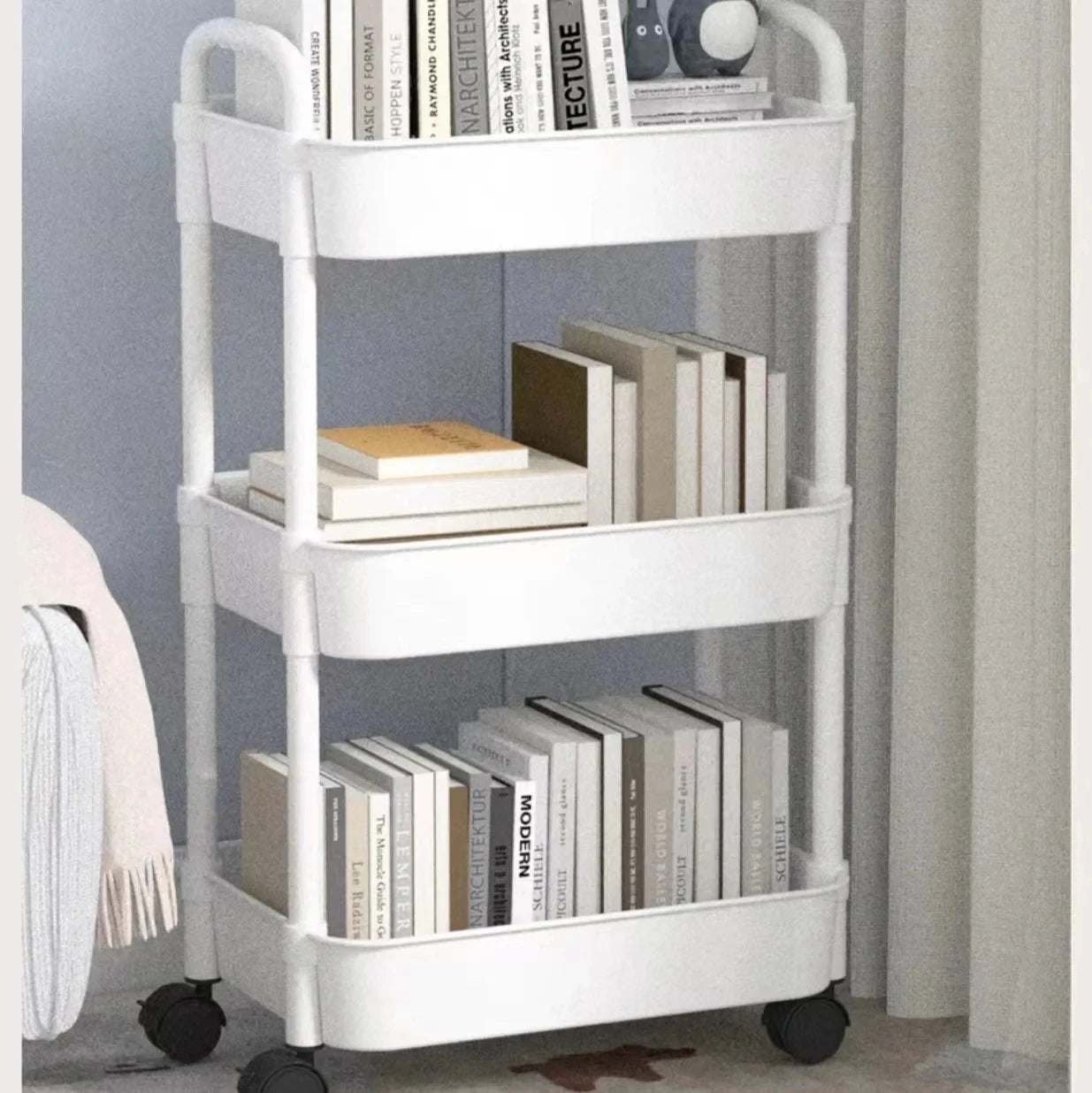 Wheels Small Cart Storage Rack Floor To Floor Kitchen Bedroom Bathroom
