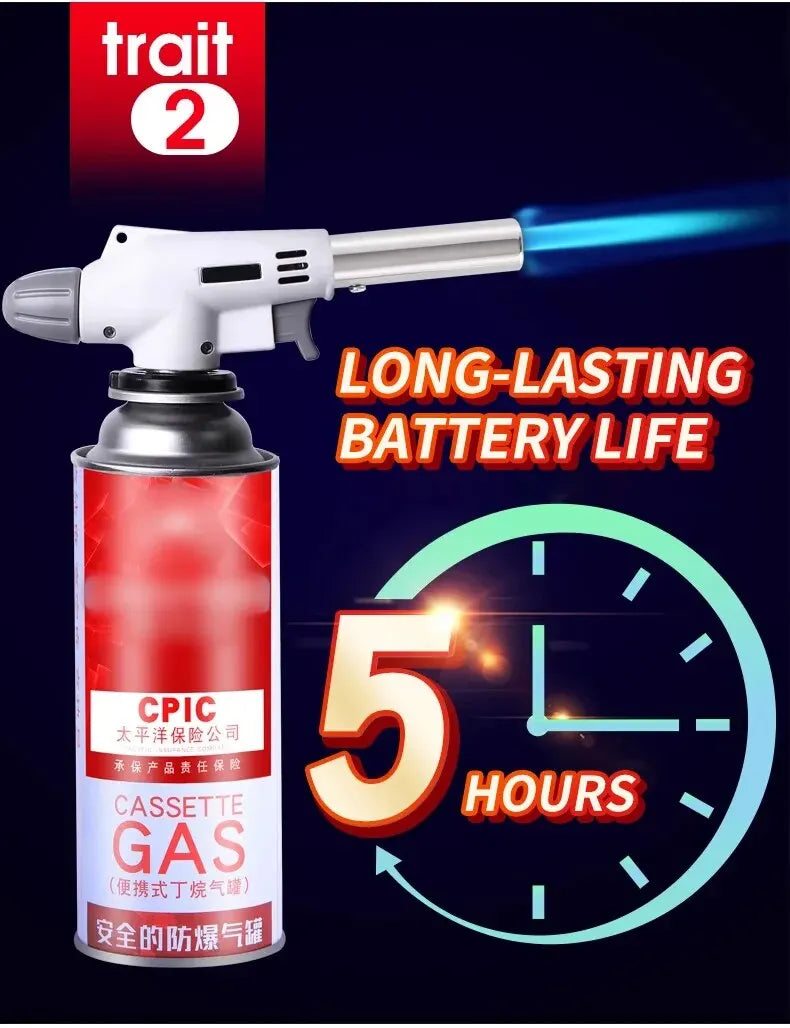 Gas Burner Flame Gas Torch Flame Gun Blow for BBQ Camping Cooking