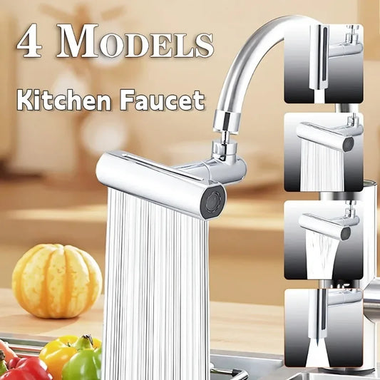 1 Piece 4 in 1 Kitchen Sink Faucet with Universal Swivel Shower Head,