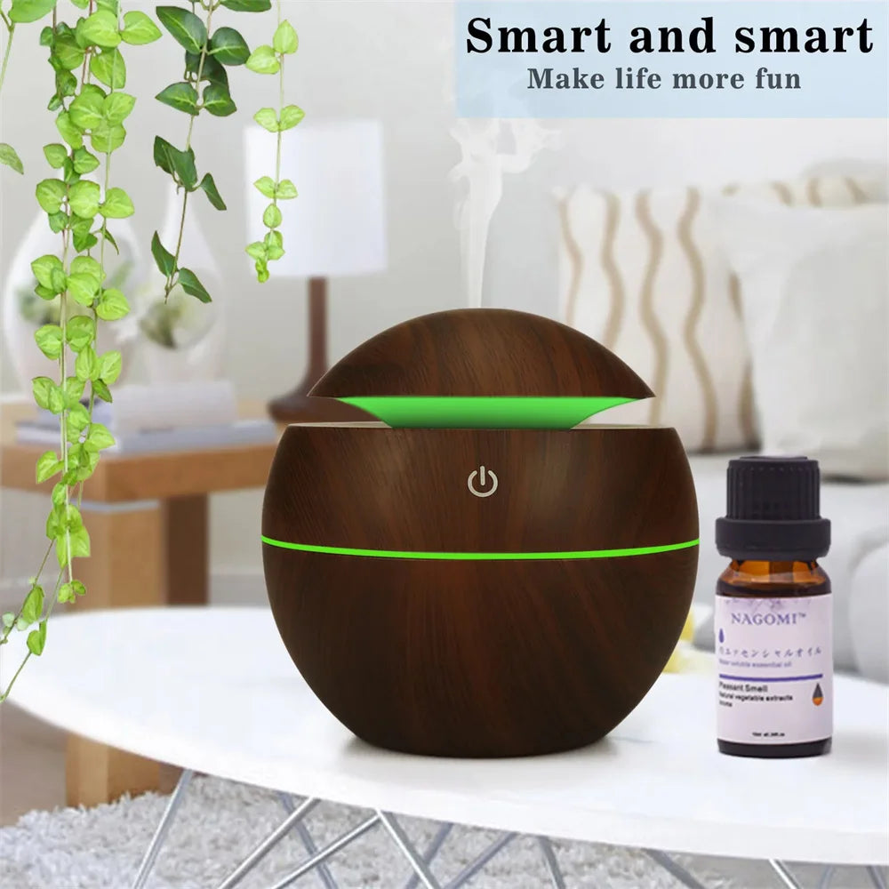 Electric Humidifier Air Aroma Diffuser Wood Ultrasonic