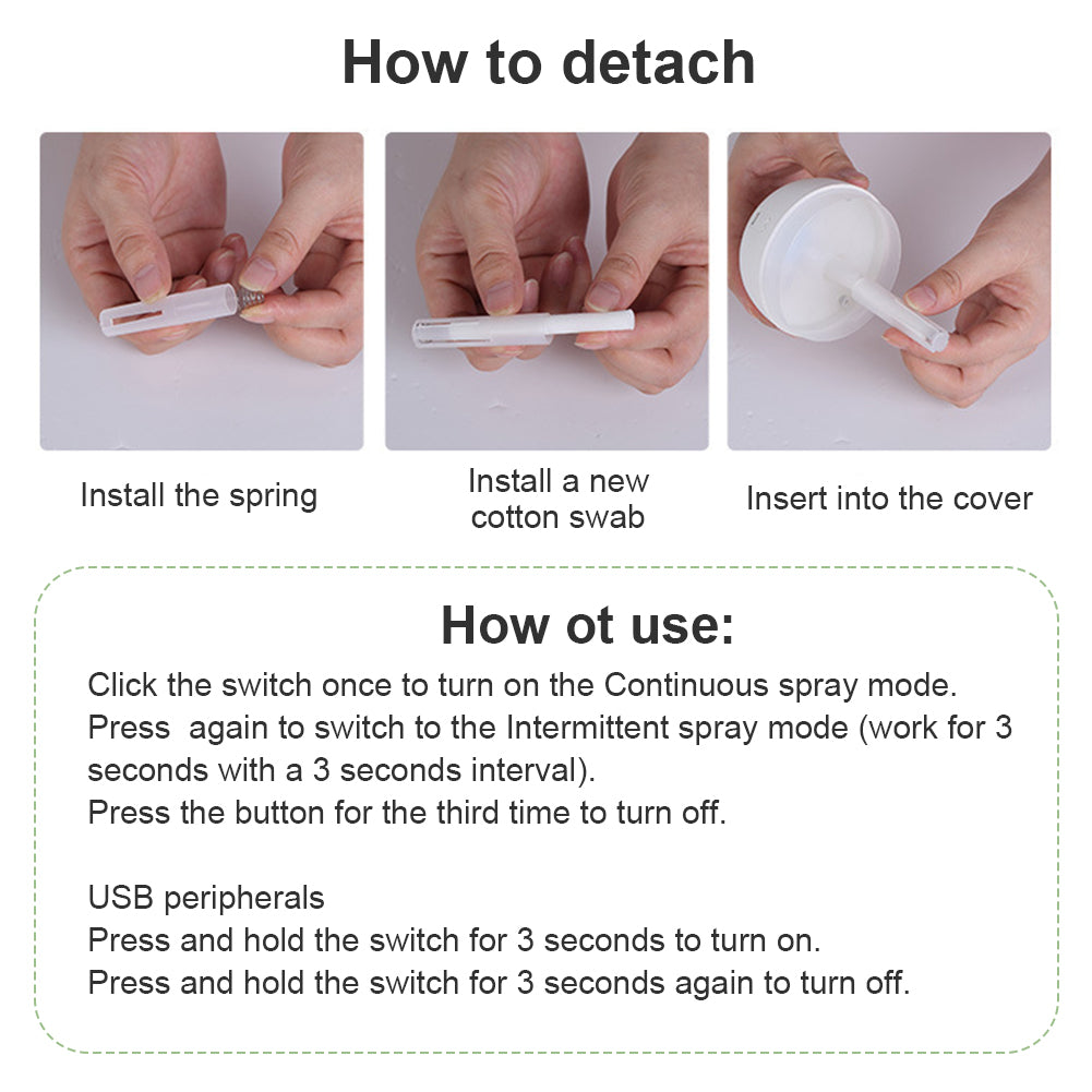 Portable USB Ultrasonic Air  Oil Diffuser Car Purifier Aroma Anion Mist Maker with LED Lamp