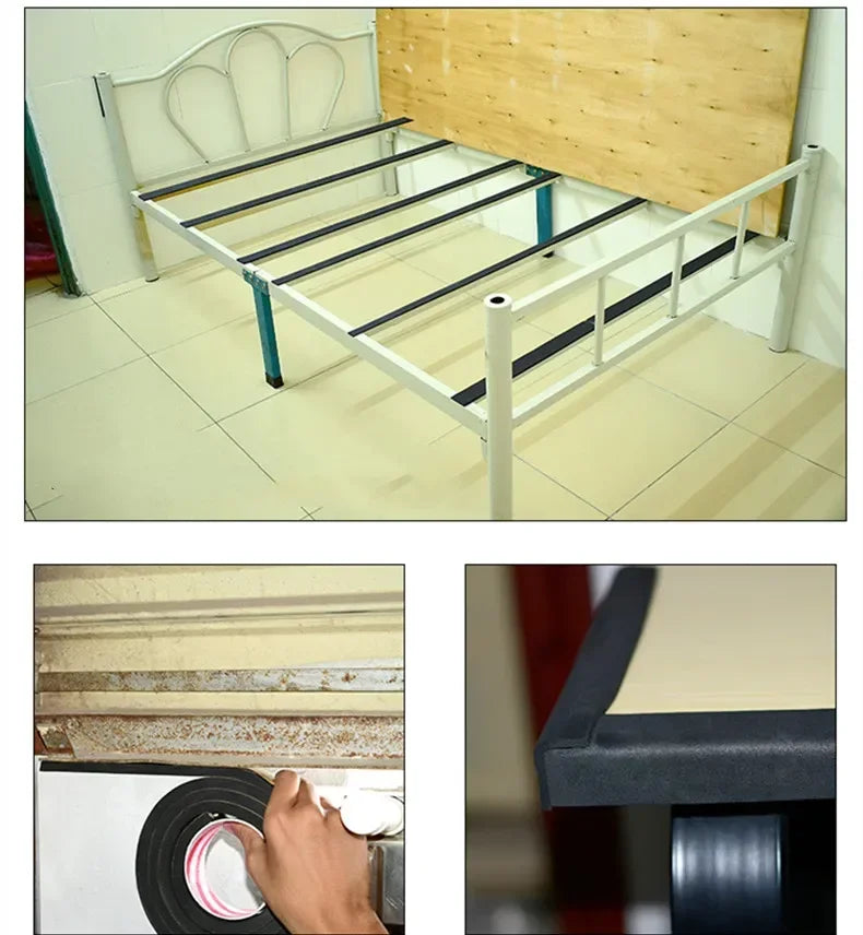 Black Rubber Sponge Door Window Seal Strip Waterproof Soundproof Self Adhesive Anti-collision Pad EVA Foam Single Sided Tape
