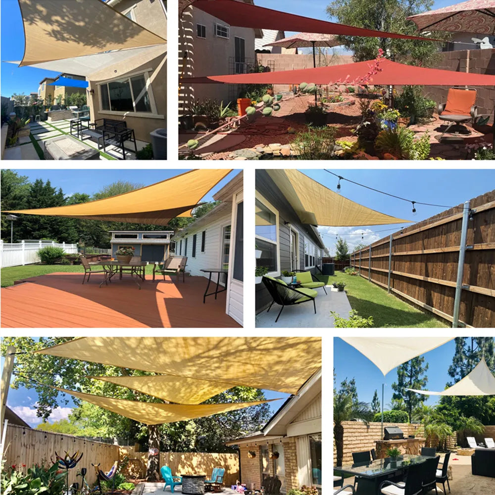 5x5x5/2x2x2M Waterproof Sun Shelter Triangle