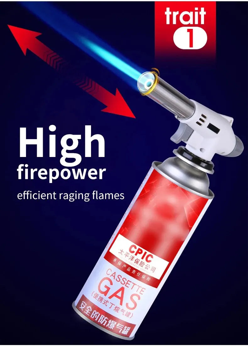 Gas Burner Flame Gas Torch Flame Gun Blow for BBQ Camping Cooking