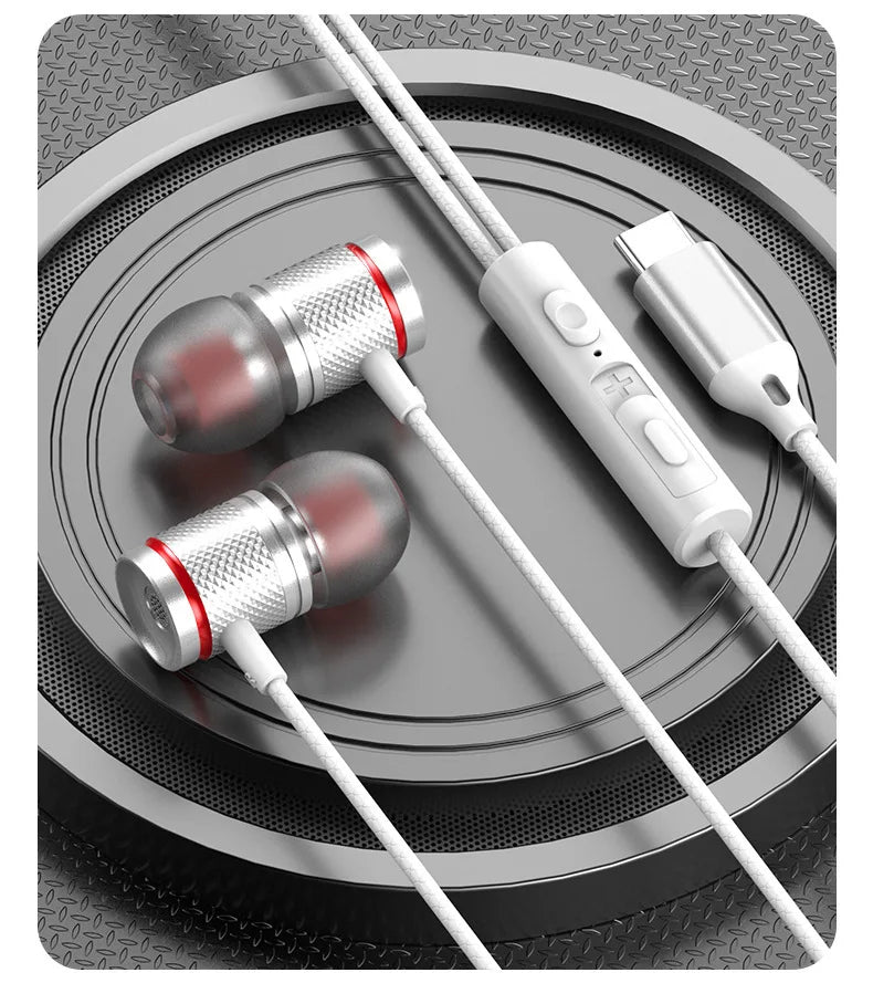 Headphone Stereo Wired Headset With Mic Earbuds For Samsung Android