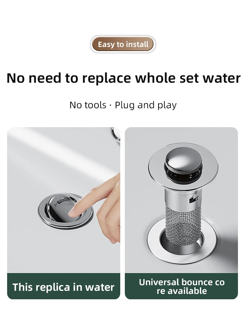 1PCS Washbasin Leak Plug, Stainless Steel