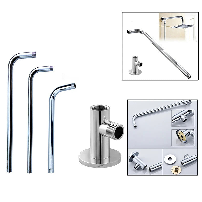 15-52cm Shower Head Extension Arm Wall Mounted Stainless Steel