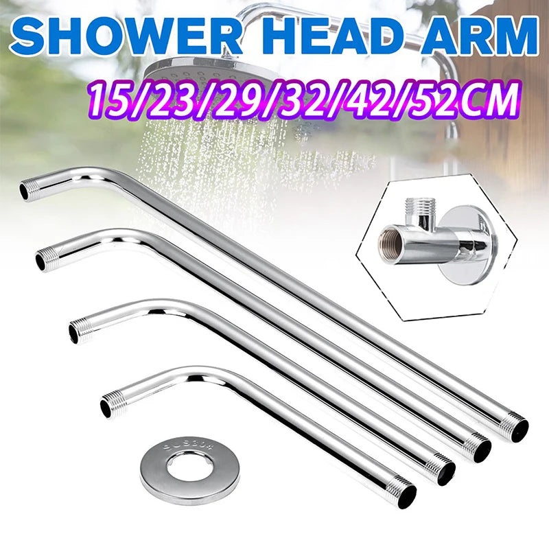 15-52cm Shower Head Extension Arm Wall Mounted Stainless Steel