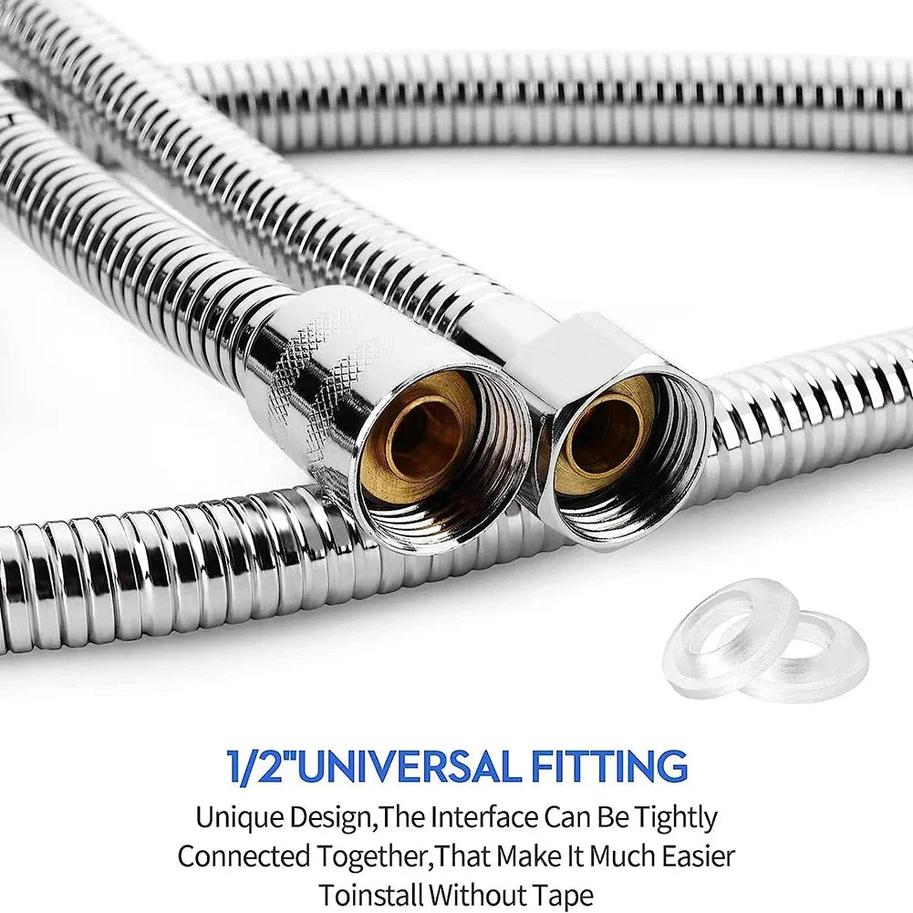 1pcs 2M Stainless Steel Hose Extension Tube Bathroom Shower