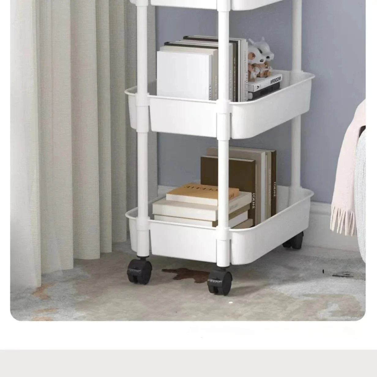 Wheels Small Cart Storage Rack Floor To Floor Kitchen Bedroom Bathroom