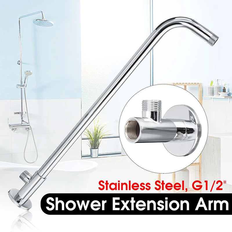 15-52cm Shower Head Extension Arm Wall Mounted Stainless Steel